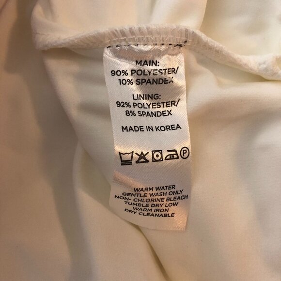 Tuckernuck Womens White Contrast Seam Short Sleeve Crewneck Sport Dress Sz L - Picture 5 of 5